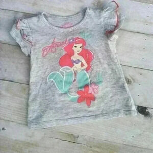 Disney Princess Girls Toddler Little Mermaid Ariel SS T-shirt Gray Size 2T